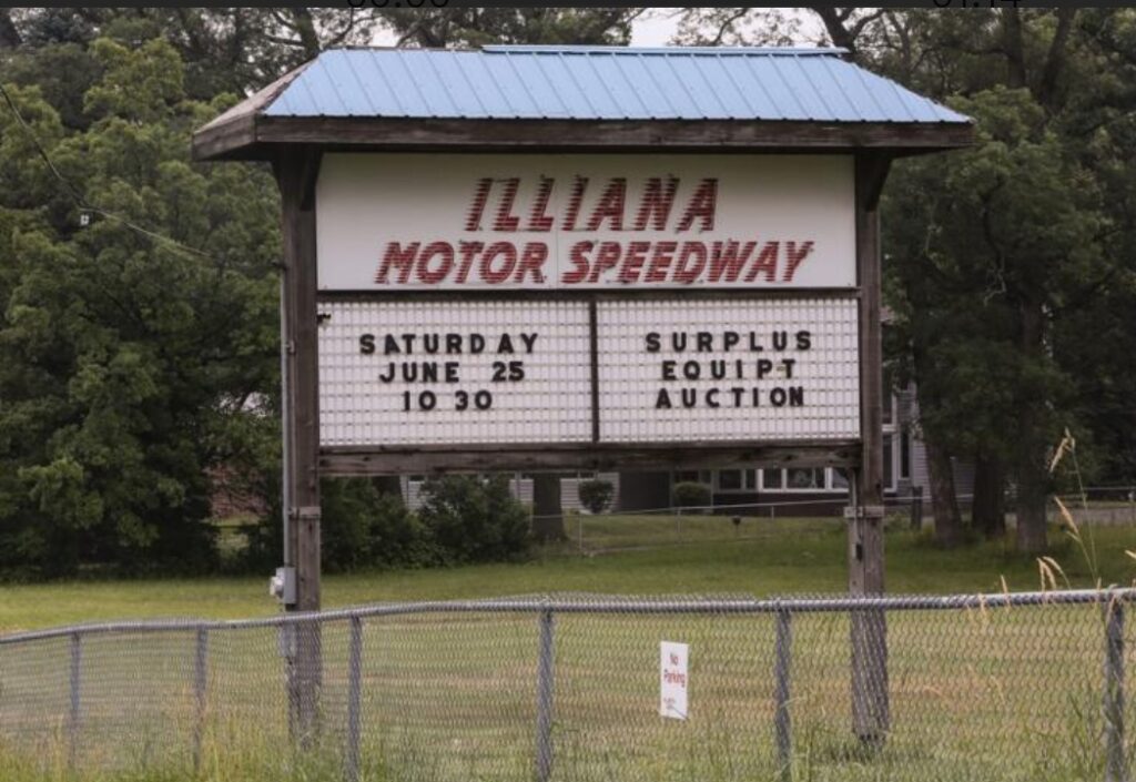 The sign at the Illiana Motorspeedway the day we went in 2015.